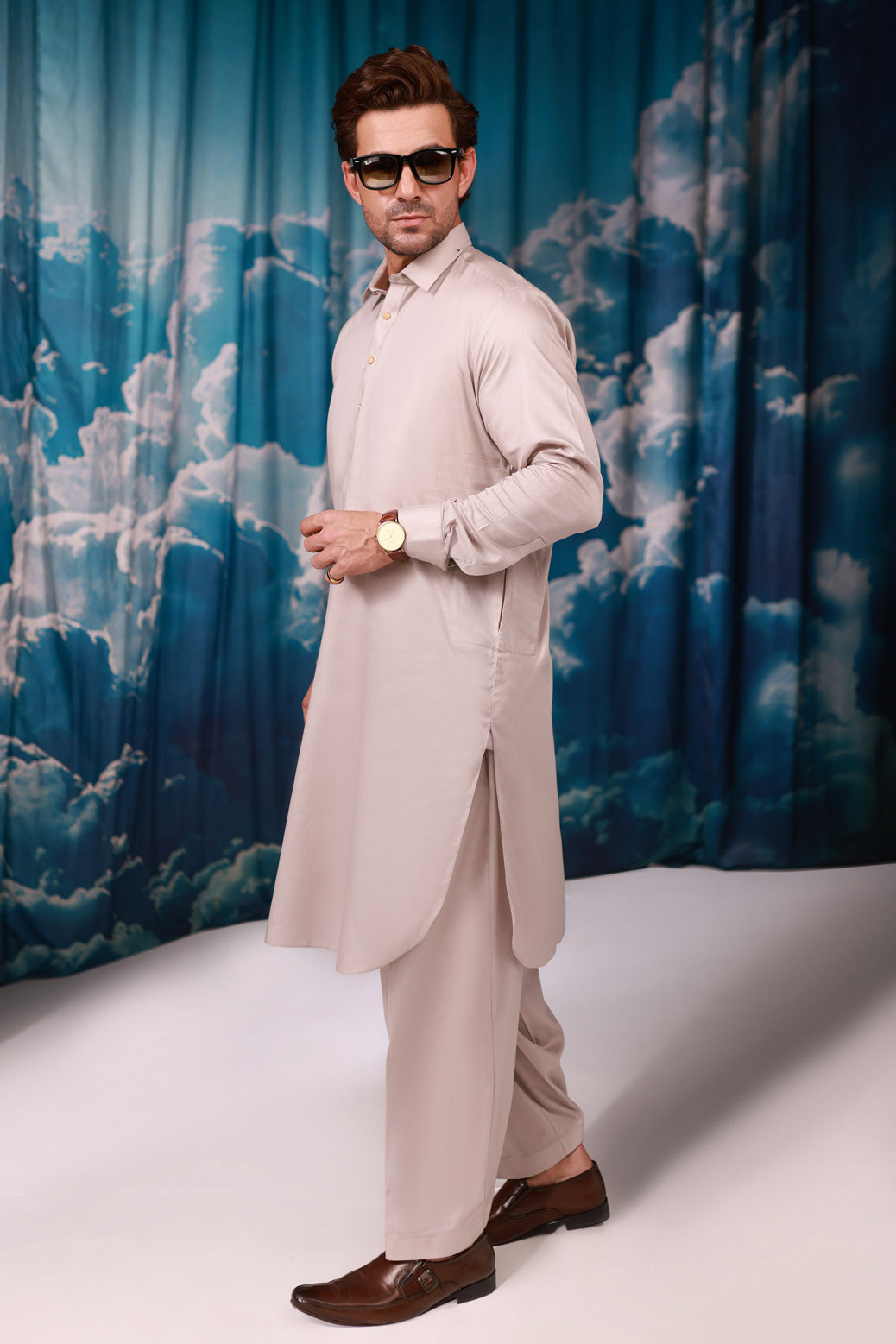 ALBASTER-COTTON DOBBY-SHALWAR SUIT - (GSSW24-009)