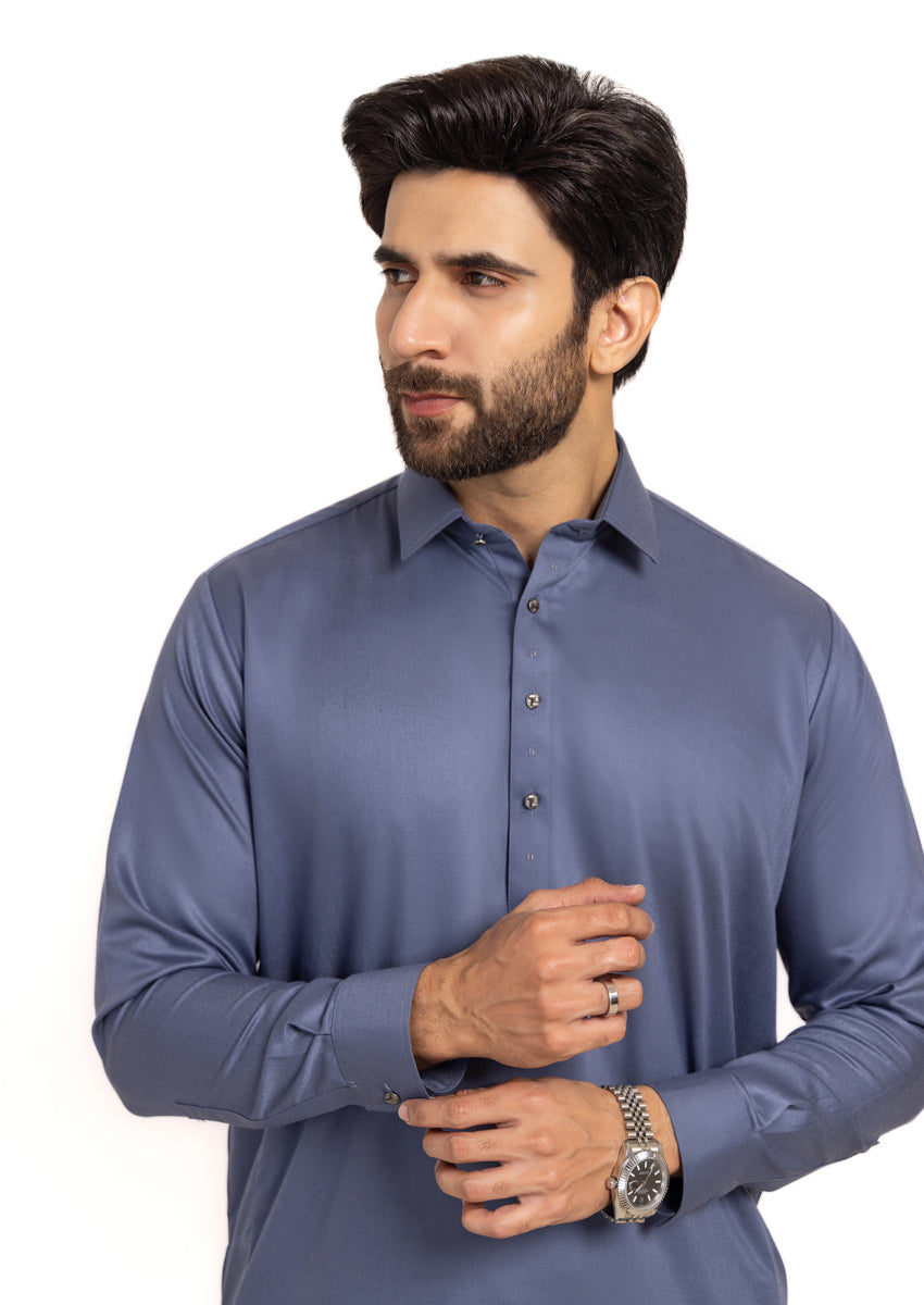 M-GREY-BLENDED-SHALWAR SUIT - (GSSW24-026)