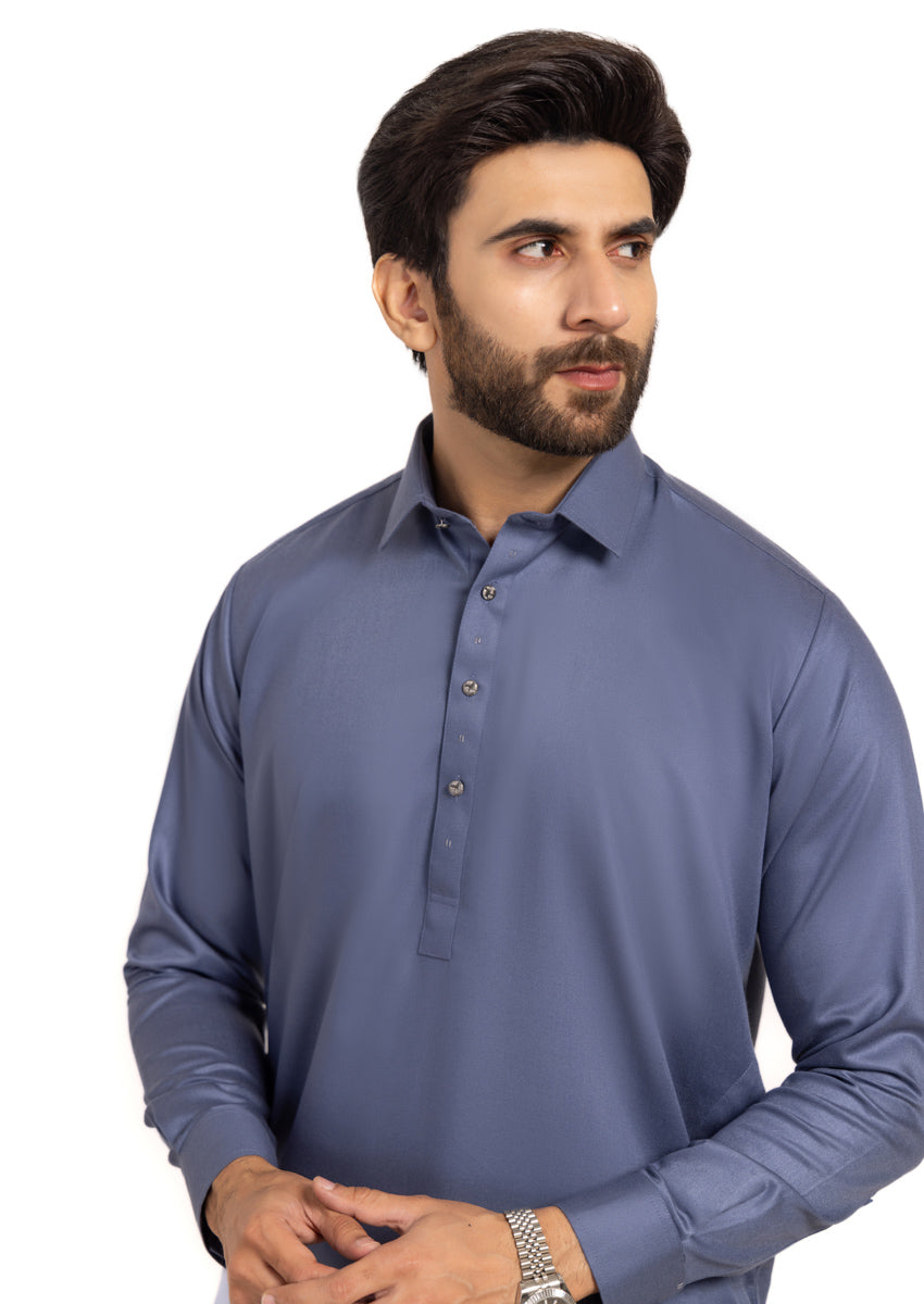 M-GREY-BLENDED-SHALWAR SUIT - (GSSW24-026)