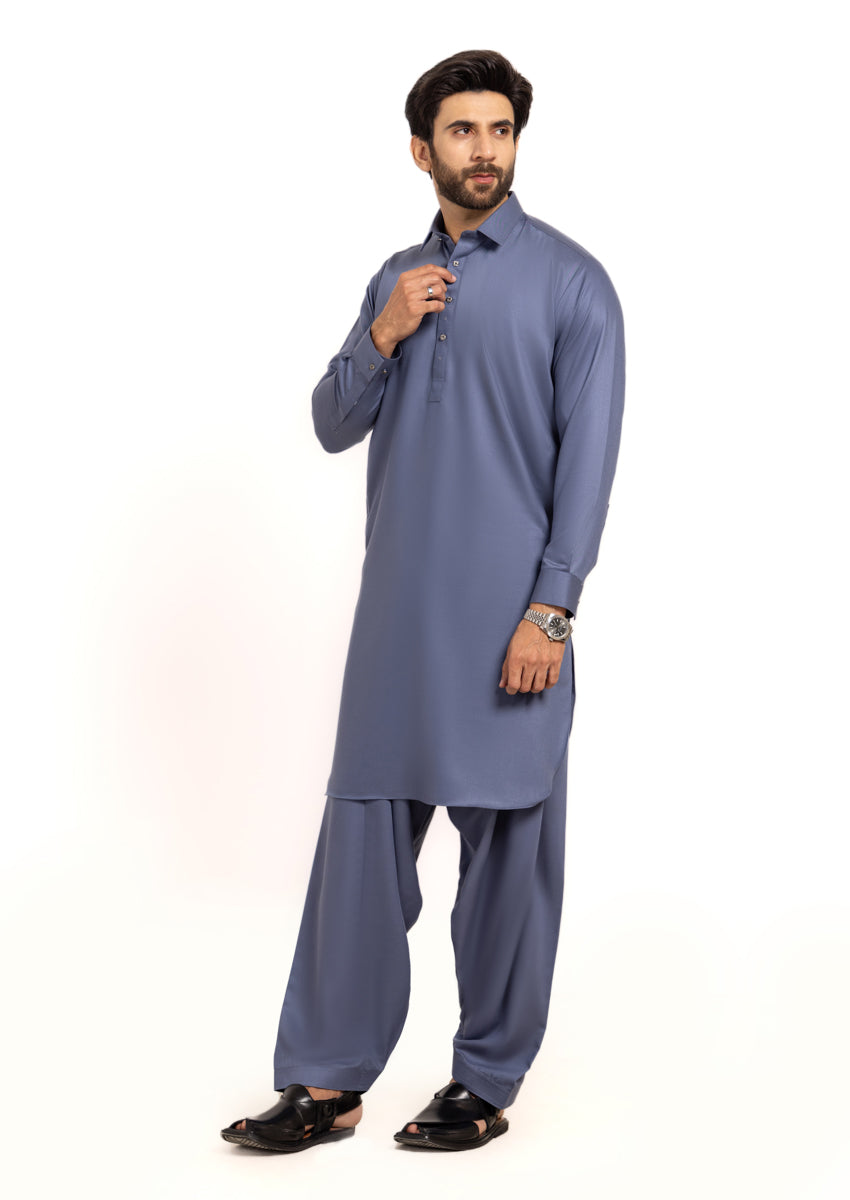 M-GREY-BLENDED-SHALWAR SUIT - (GSSW24-026)