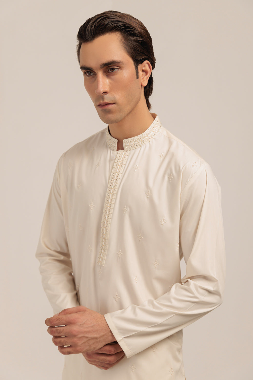 DOVE-BLENDED-KURTA TROUSER - (KSW24-002)