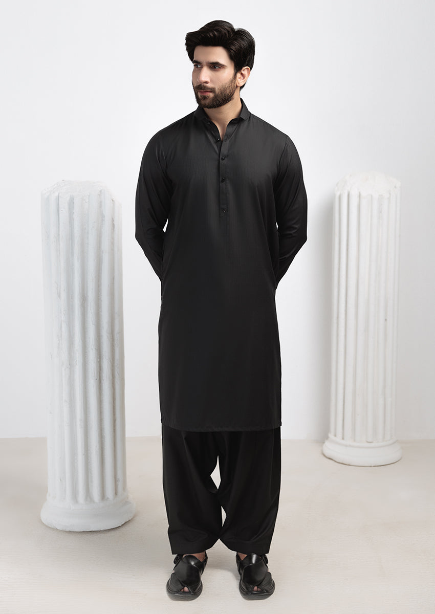 Black-Blended-Kurta Shalwar - (M25KSS1006)