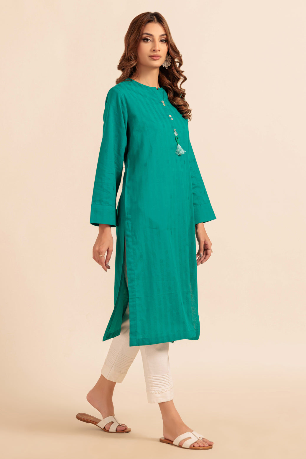 TEAL-JACQUARD-1 PIECE (PWS1241P06)