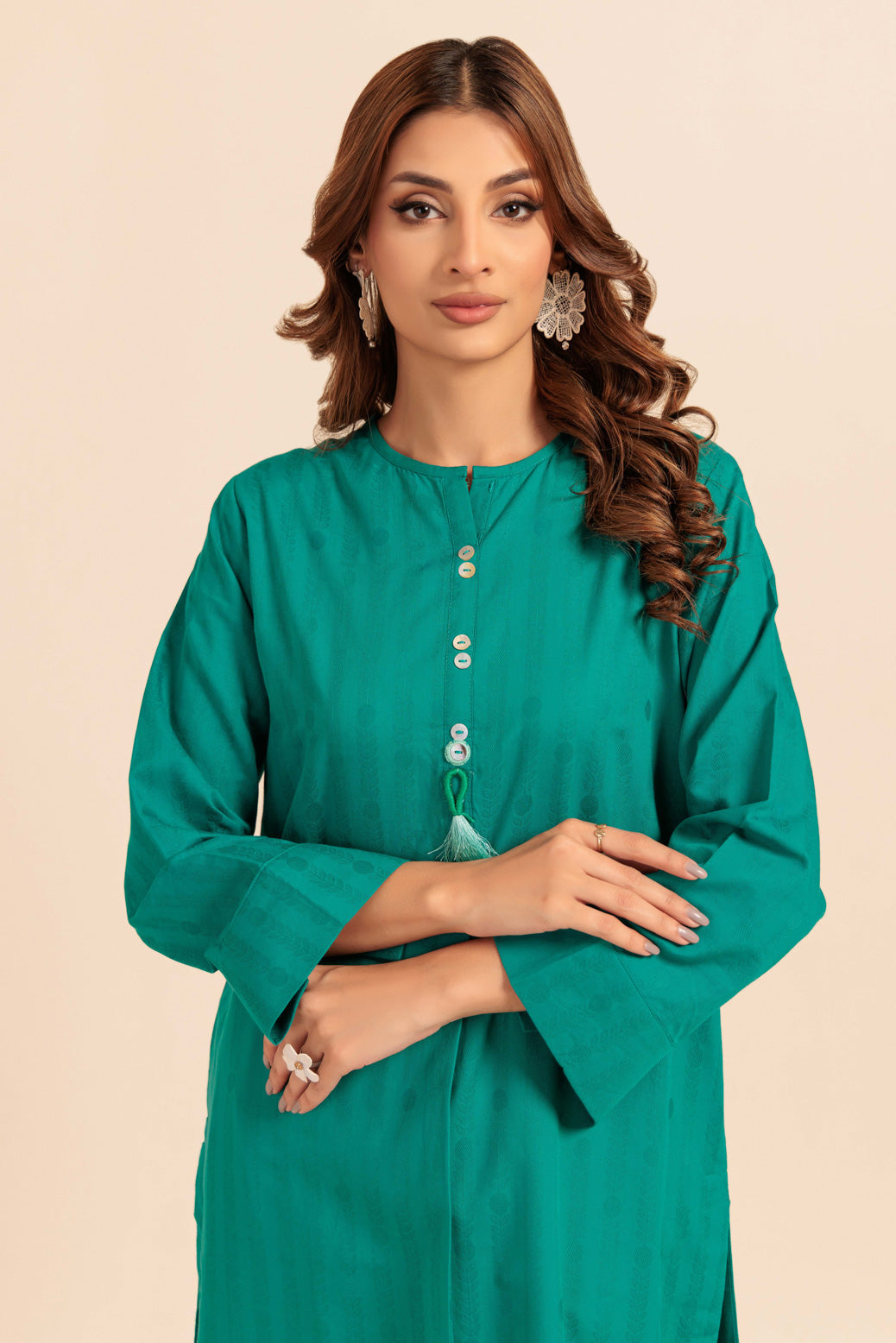 TEAL-JACQUARD-1 PIECE (PWS1241P06)