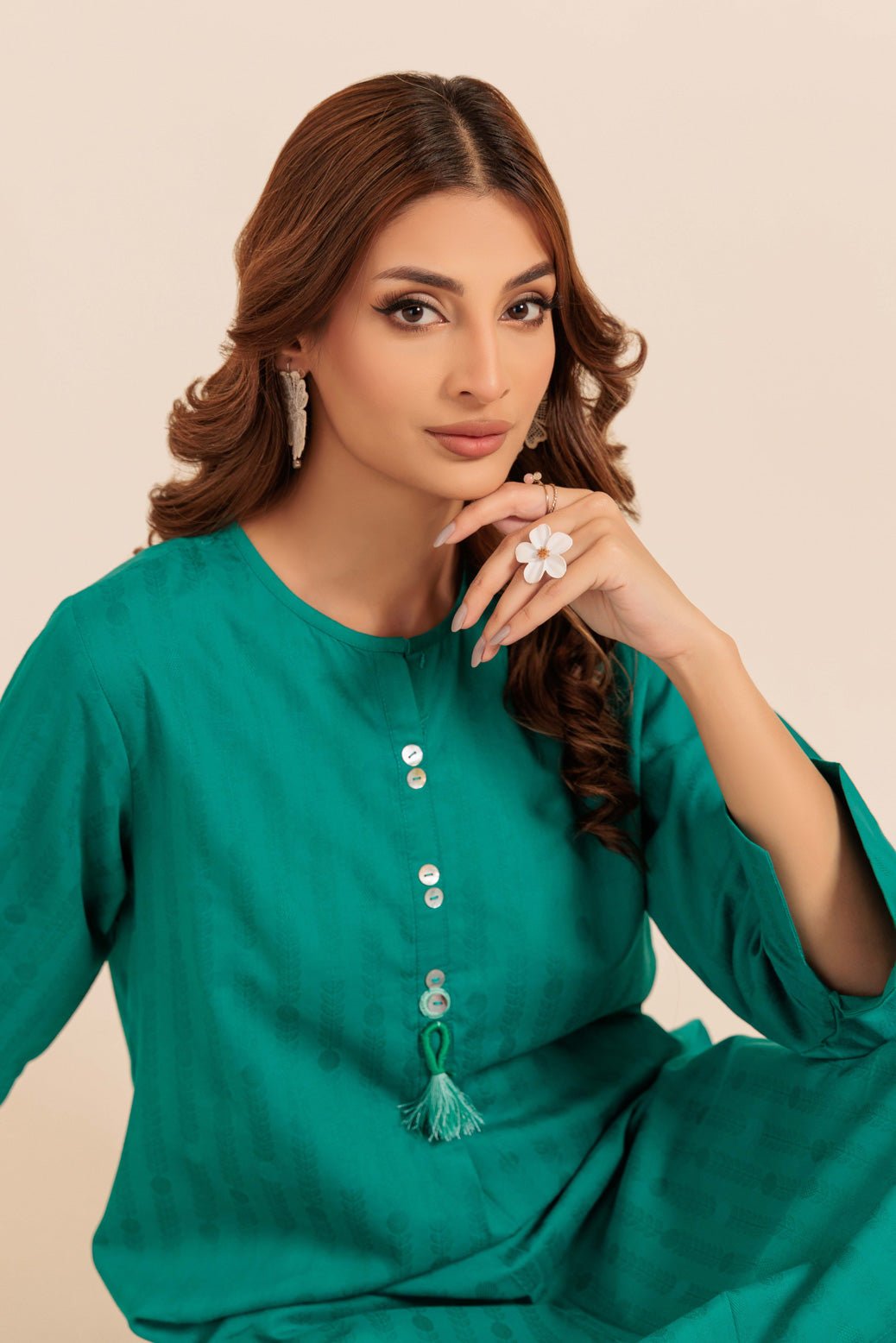 TEAL-JACQUARD-1 PIECE (PWS1241P06)