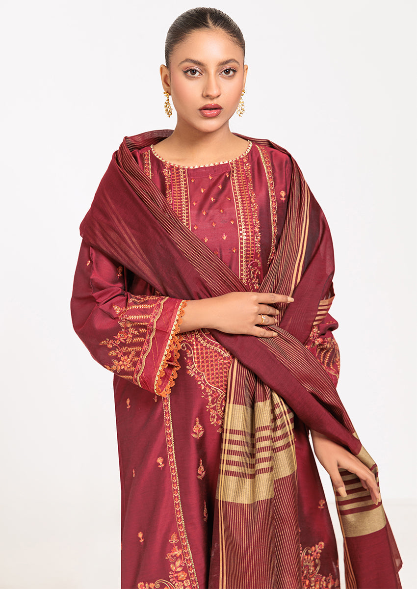 MAROON-SILK-3 PIECE (PWS6243P07)
