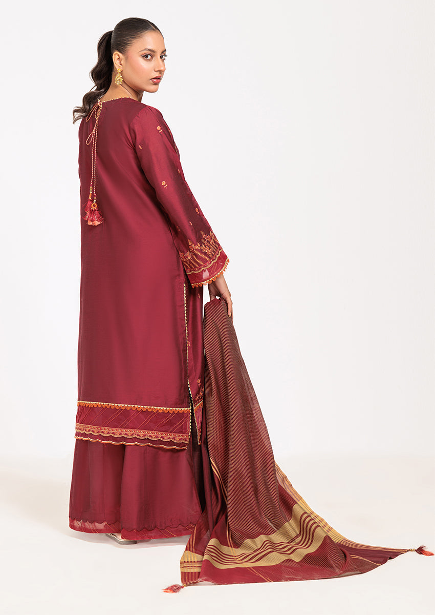 MAROON-SILK-3 PIECE (PWS6243P07)