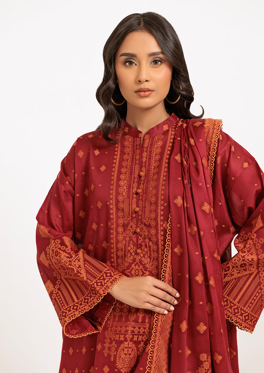 Red-Jacquard - 3 Piece (W25JD3124)