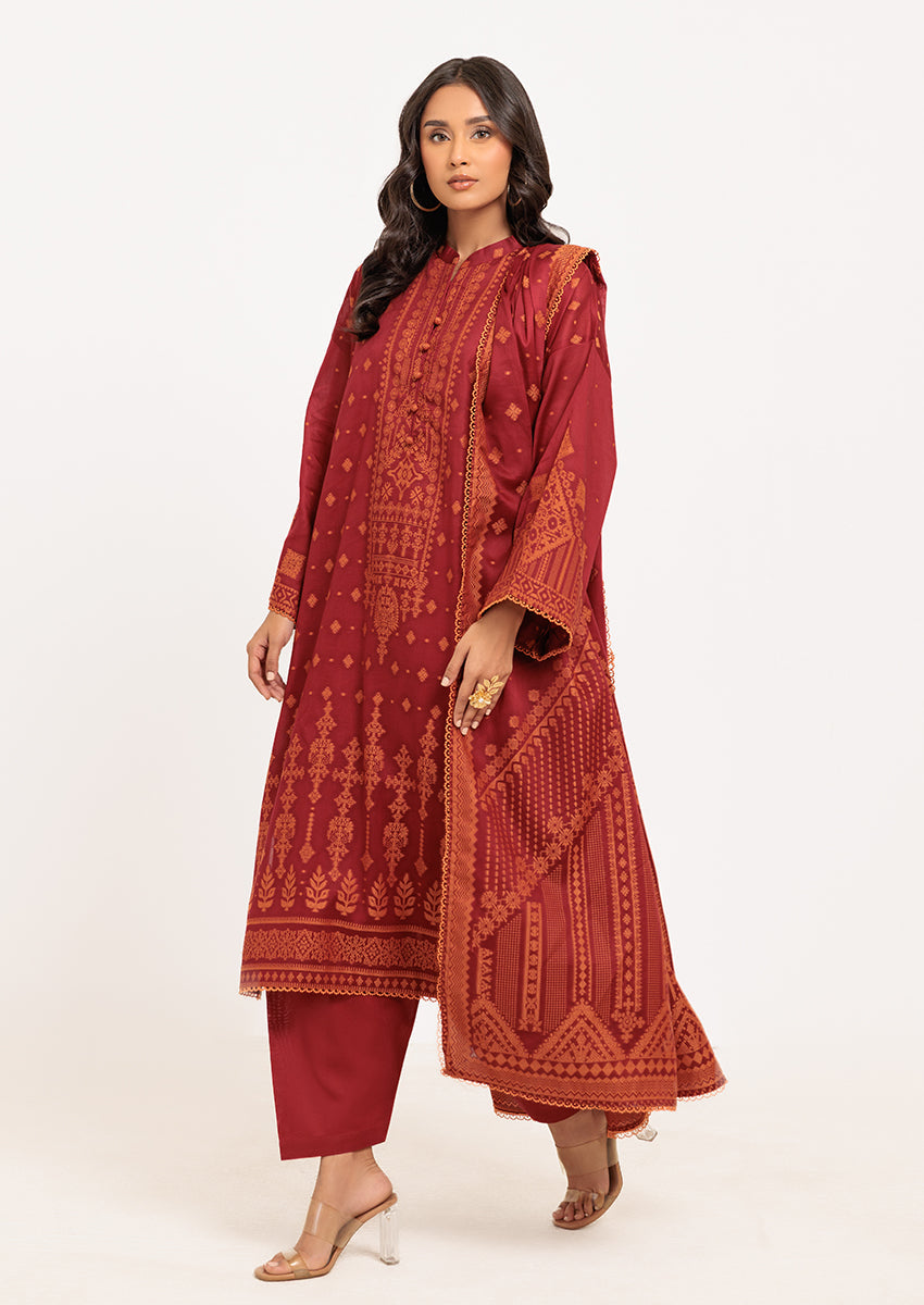 Red-Jacquard - 3 Piece (W25JD3124)