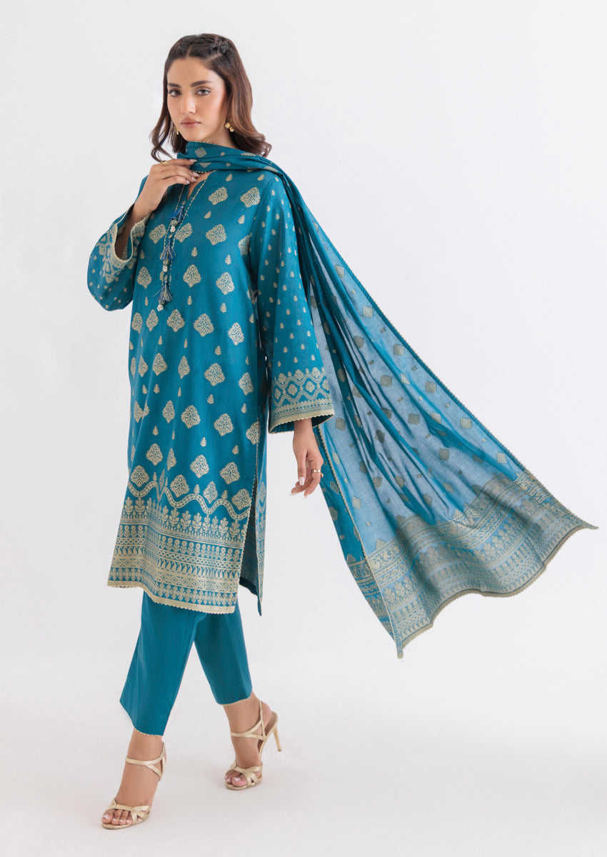 Teal-Jacquard-3 Piece (WPS25JD3007)