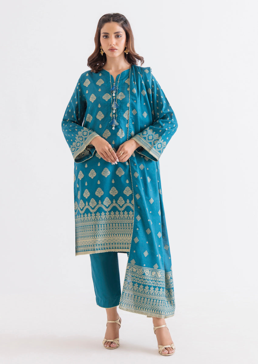 Teal-Jacquard-3 Piece (WPS25JD3007)