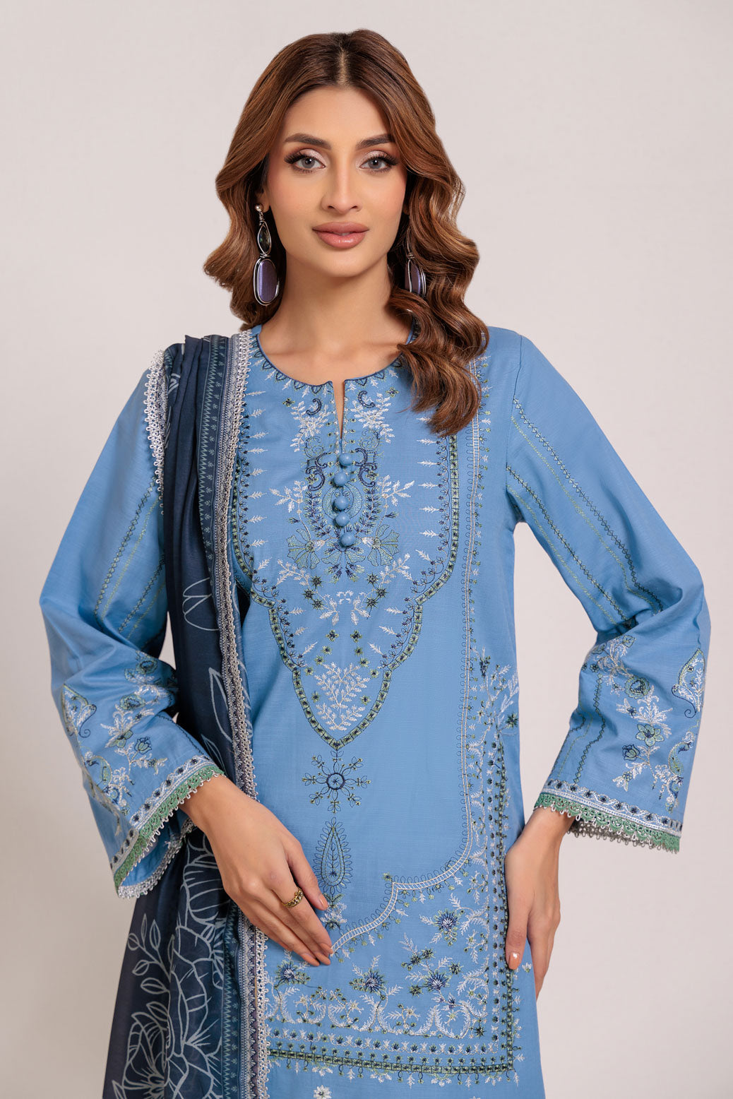 BLUE-KHADDAR-3 PIECE (WS2243P39)