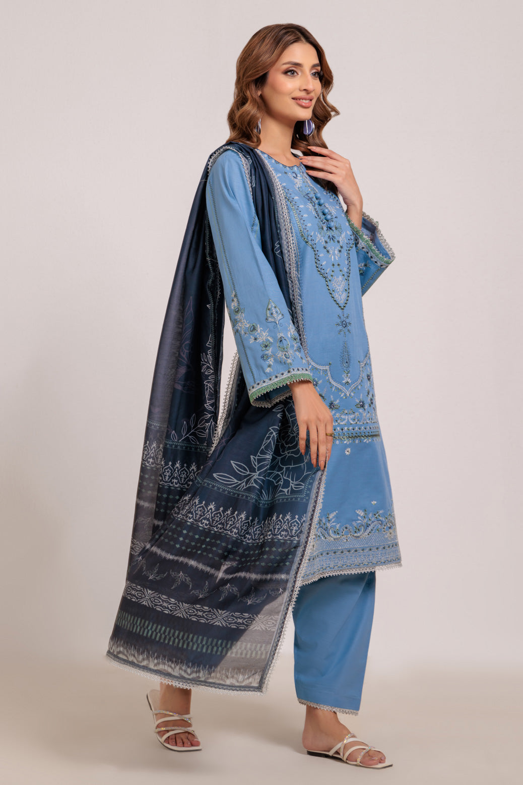 BLUE-KHADDAR-3 PIECE (WS2243P39)