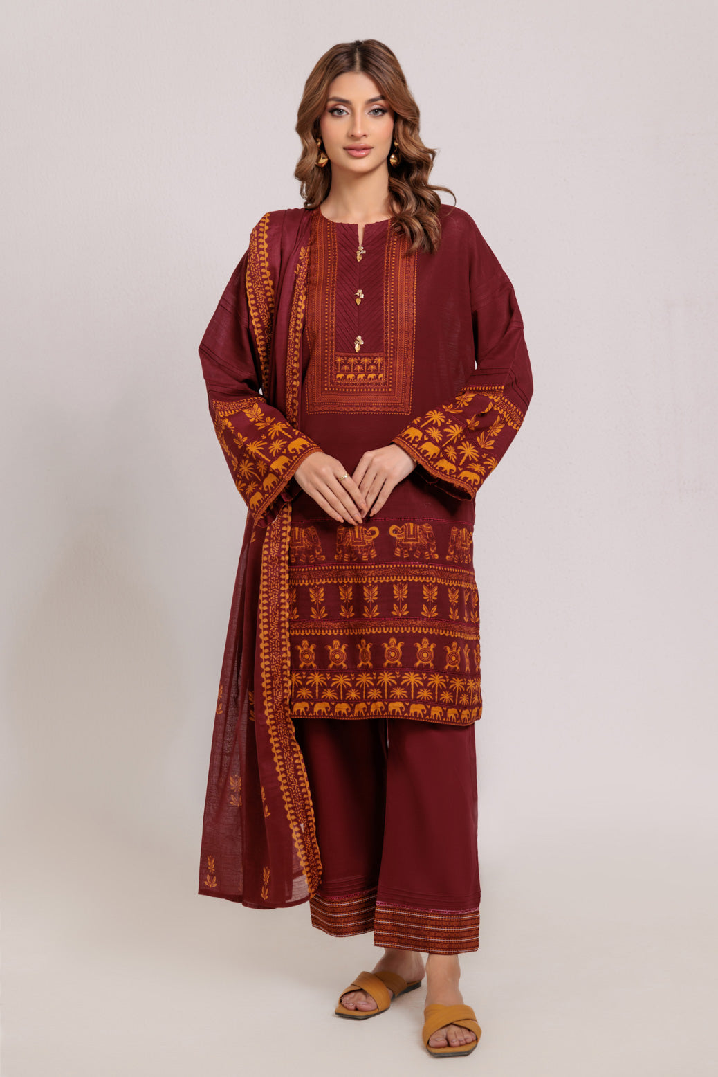 MAROON-CAMBRIC-3 PIECE (WS7243P14)