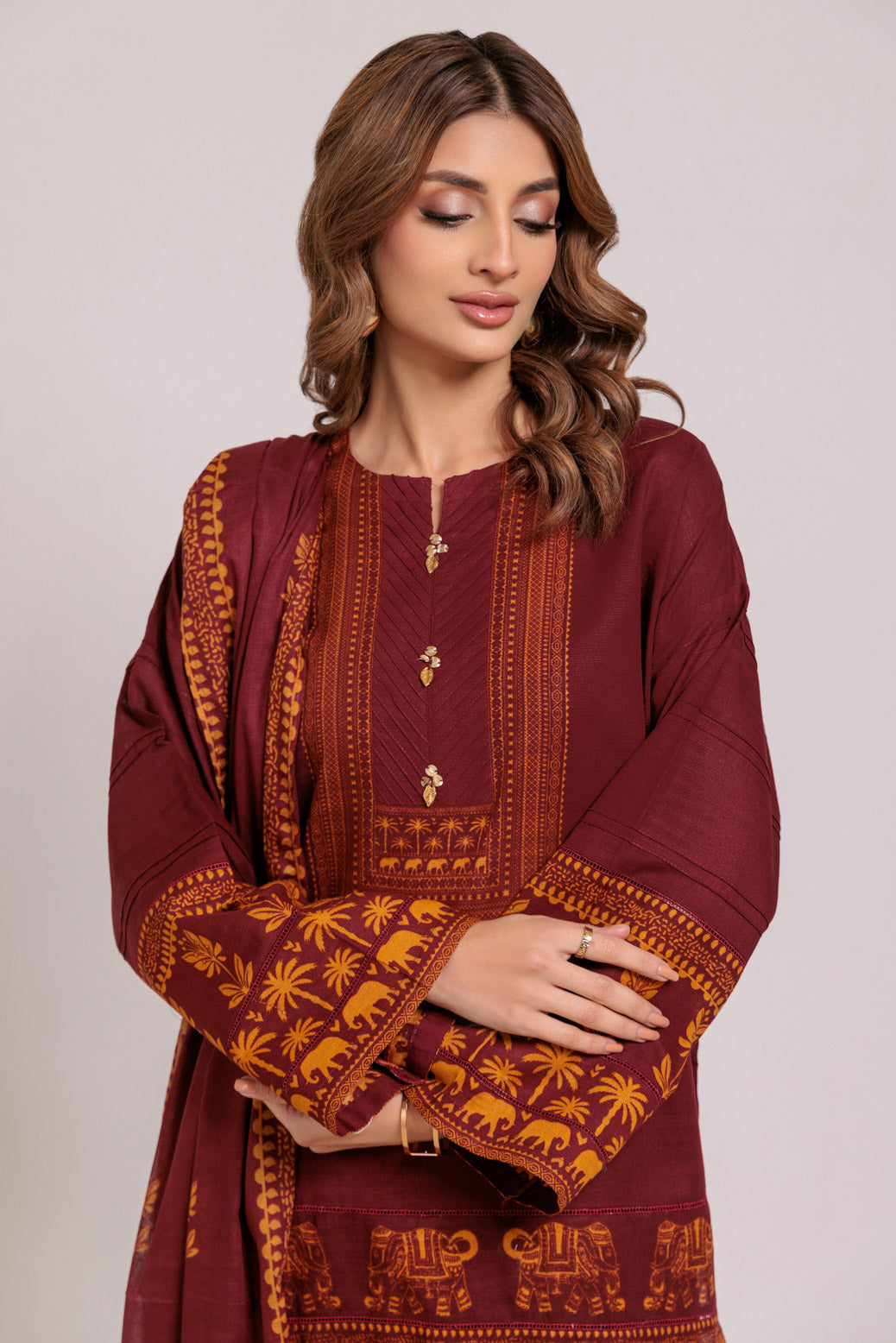 MAROON-CAMBRIC-3 PIECE (WS7243P14)