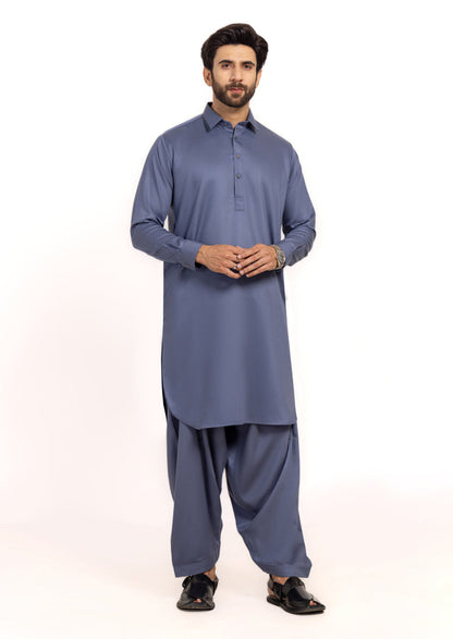 M-GREY-BLENDED-SHALWAR SUIT - (GSSW24-026)