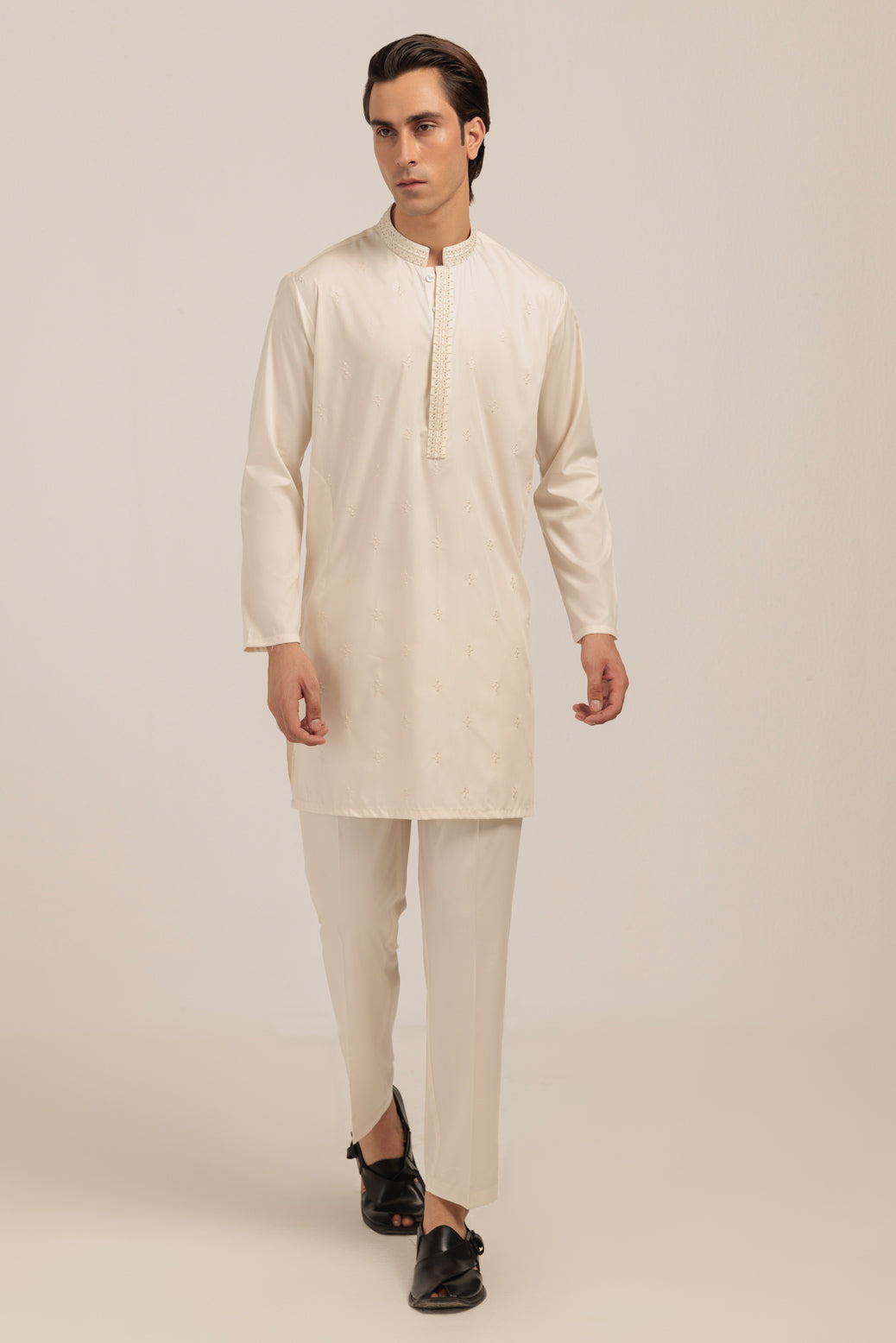 DOVE-BLENDED-KURTA TROUSER - (KSW24-002)