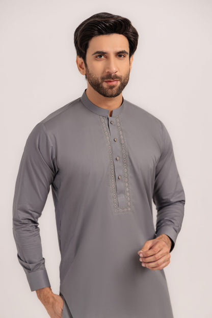 CEMENT-COTTON-KURTA TROUSER - (KSW24-013)