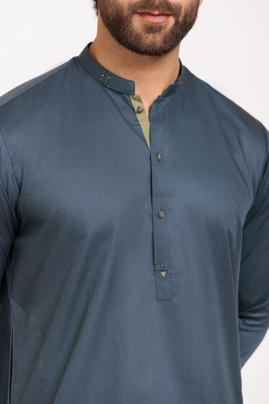 S-GREEN-BLENDED-KURTA TROUSER - (KSW24-029)