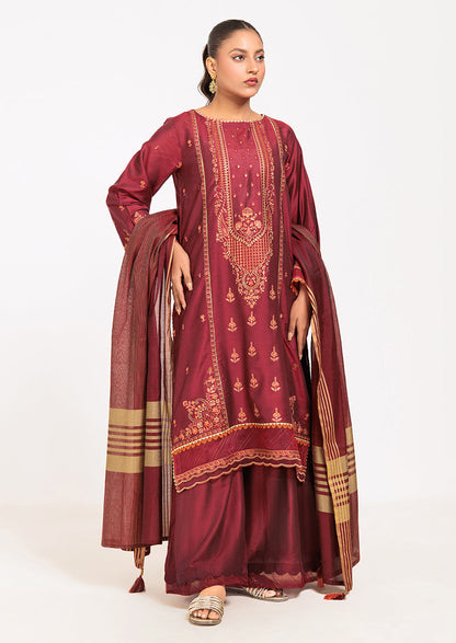MAROON-SILK-3 PIECE (PWS6243P07)