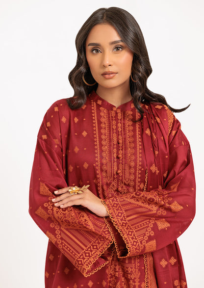 Red-Jacquard - 3 Piece  (W25JD3124)