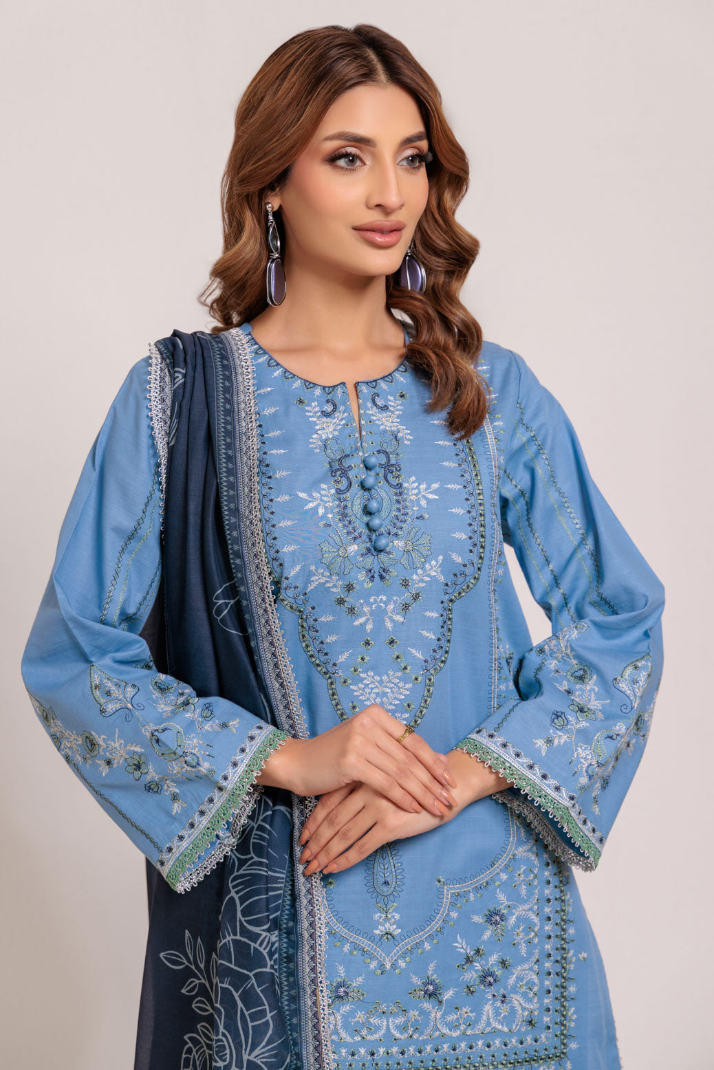 BLUE-KHADDAR-3 PIECE (WS2243P39)