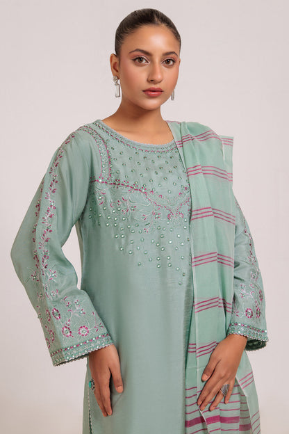 S-GREEN-SILK-3 PIECE (WS5243P07)